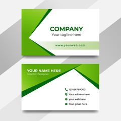White and green abstract modern business card design template