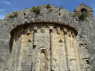 Romanesque apse (12 century). Church of Salvatore. City of Tarquinia. Italy.  