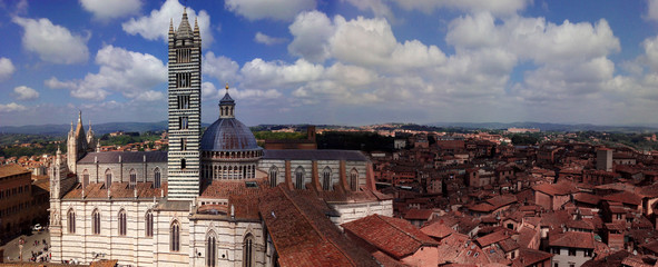 View of the Catedral and city of Siena. Italy . 