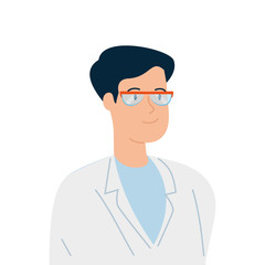 doctor male with eyeglasses isolated icon vector illustration design