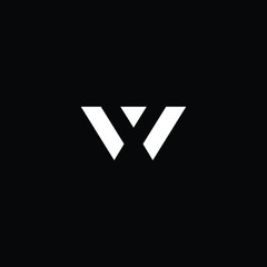 Minimal elegant monogram art logo. Outstanding professional trendy awesome artistic W WV WX XW initial based Alphabet icon logo. Premium Business logo White color on black background - obrazy, fototapety, plakaty