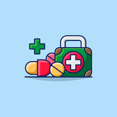 Obraz premium Illustration Vector Graphic of First Aid Concept Icon.. Perfect for Healthy Posters and Presentations