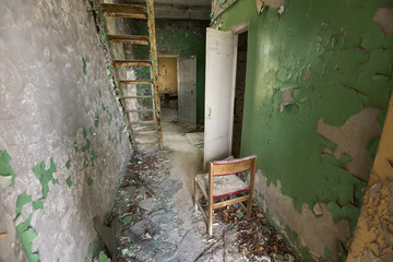 Interior of river station in Chernobyl