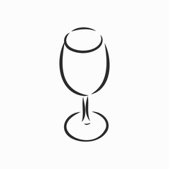 Wine glass. Vector sketch, doodle. wine glass vector sketch illustration