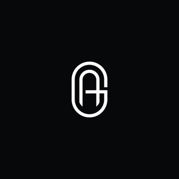 Minimal elegant monogram art logo. Outstanding professional trendy awesome artistic AG GA initial based Alphabet icon logo. Premium Business logo White color on black background