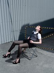 person sitting on a chair