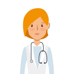 Fototapeta premium doctor female with stethoscope isolated icon vector illustration design