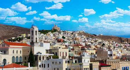 Syros, Cyclades. Siros is a Greek island in the Cyclades, in the Aegean Sea.