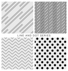 Vector set of four patterns. Modern stylish texture. Repeating geometric tiles with dots.