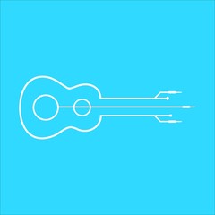 outline guitar. line guitar logo design template vector