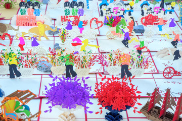 Naklejka premium Handmade Colorful souvenir at Hoi An old town, Vietnam