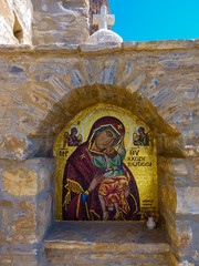 Hozoviotissa Monastery in Amorgos island, Cyclades, Greece