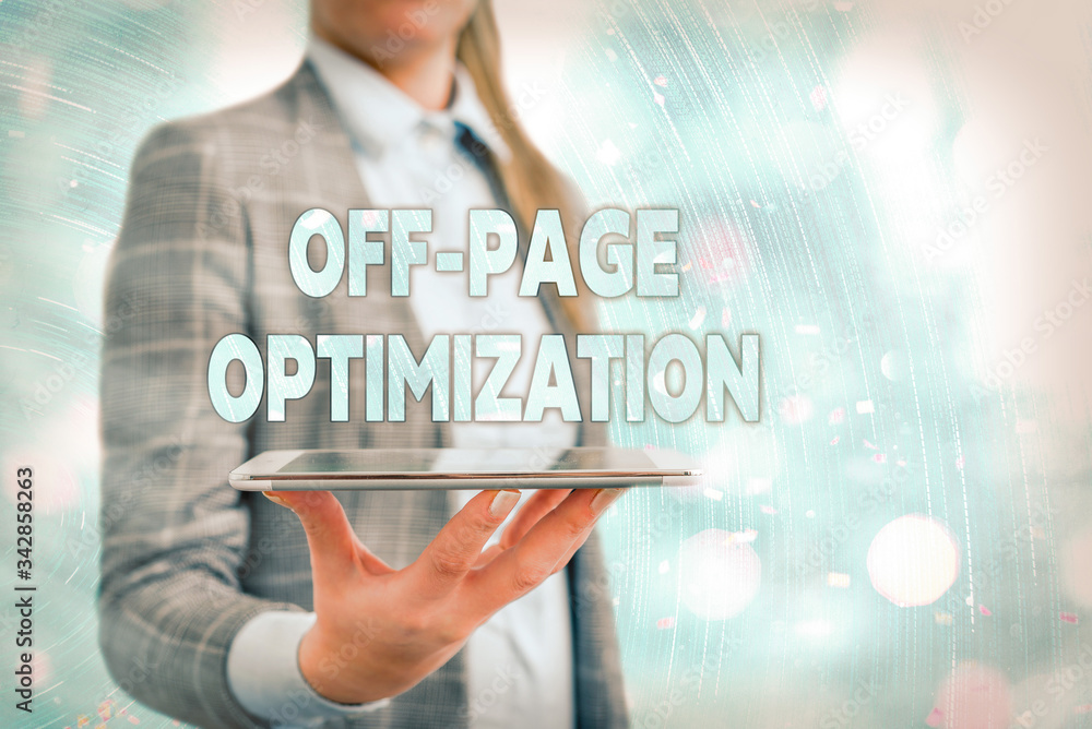 Aufkleber conceptual hand writing showing off page optimization. concept meaning website external process prom