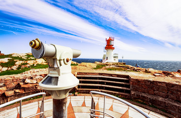 Observation telescope with Lindesnes Lighthouse