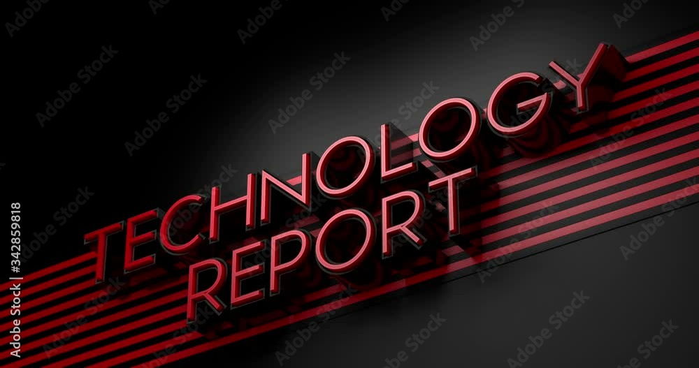 Poster technology report - broadcast news graphics title. 3d rendering