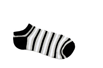 pair of fashionable striped short socks isolated on white