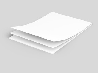 Empty paper sheets in A4 format. Ream of white paper.