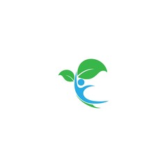 leaf logo icon illustration. community, vector design care