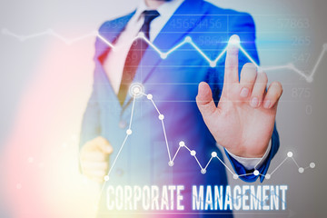 Word writing text Corporate Management. Business photo showcasing all Levels of Managerial Personnel and Excutives