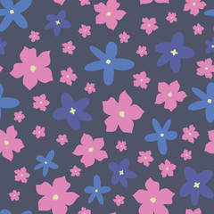 Spring flowers vector repeat pattern. Pattern for fabric, backgrounds, wrapping, textile, wallpaper, apparel. Vector illustration