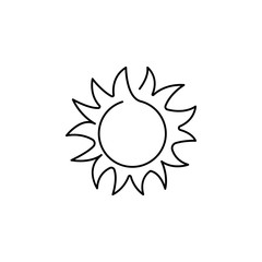 sun one line icon on white background