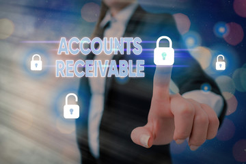Writing note showing Accounts Receivable. Business concept for Legal Claim of Payment Money Owed to...