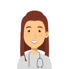 Fototapeta premium doctor female with stethoscope isolated icon vector illustration design