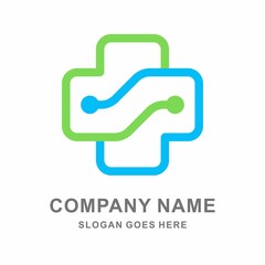 Medical Pharmacy Geometric Cross Business Company Vector Logo Design