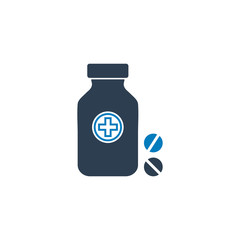 Medicine Vial icon. Editable Vector EPS Symbol Illustration.