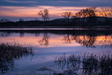 Obraz premium evening light over a lake