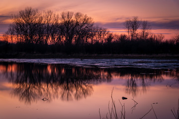evening light over a lake