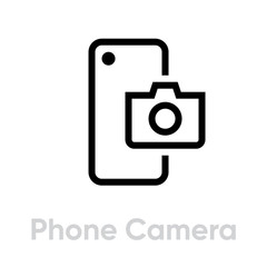 Back Phone Camera icon. Editable line vector.