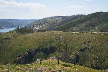 Castelo do Bode Albufeira dam lake landscape in Portugal