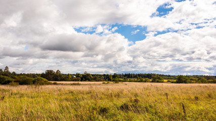 Obraz premium Autumn rural landscape with village.