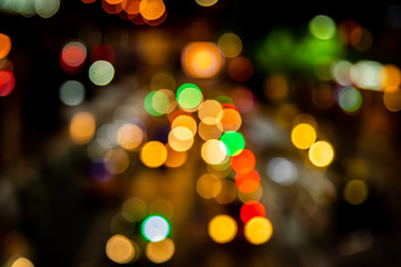 Abstract Blur Lighting Traffic Bokeh Texture Background.