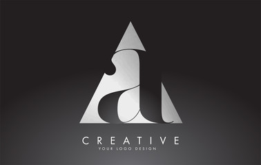 AA A Black and Silver Letters Logo with a geometric design.