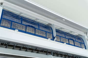 Dirty air filter inside air conditioners.