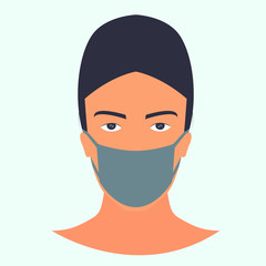 persona con mascarilla para prevenir enfermedades respiratorias, métodos de prevención mas usados, quédate en casa, mujer con mascarilla