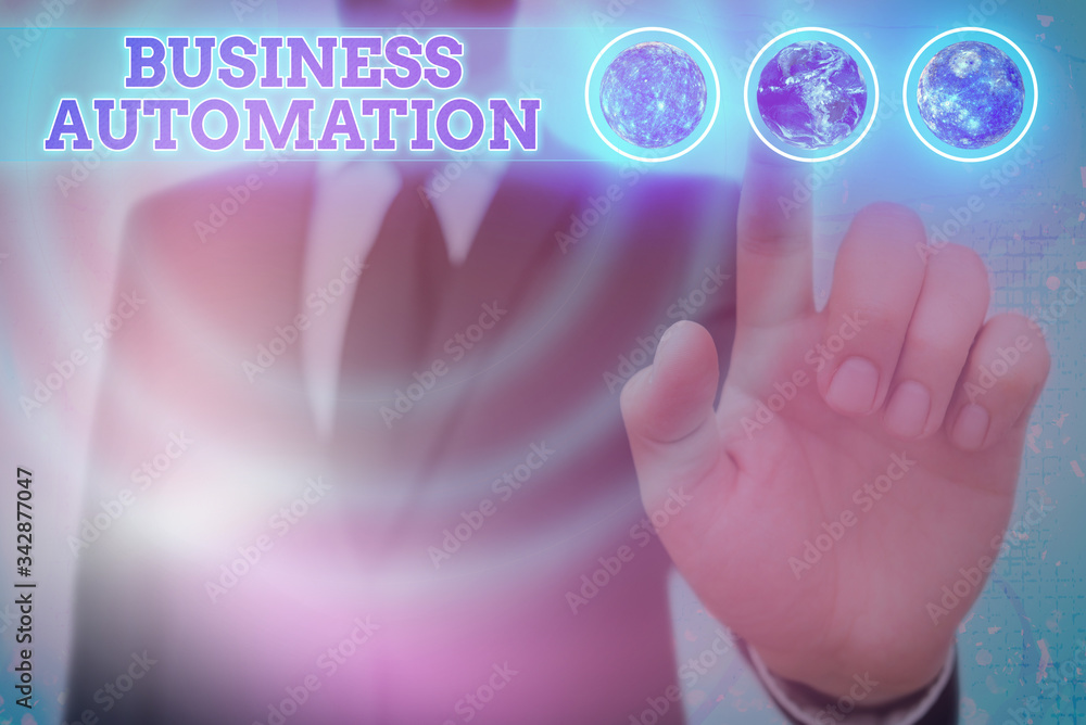 Poster word writing text business automation. business photo showcasing for digital transformation streamli