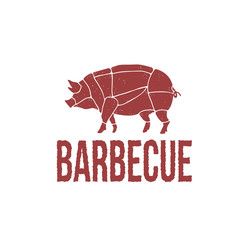 Pork , Pig Vintage Logo design. Barbecue logo