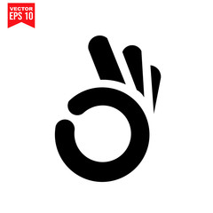 peace sign with hand vector icon symbol Flat vector illustration for graphic and web design.