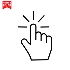 vector hand cursor vector icon symbol Flat vector illustration for graphic and web design.