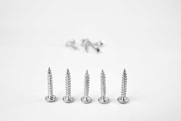 Screws in the foreground