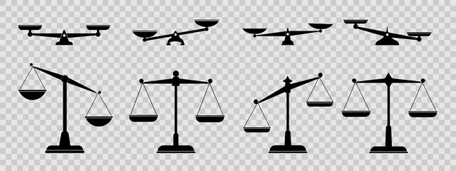 Scales icons set. Law scale icon. Vector scales icon