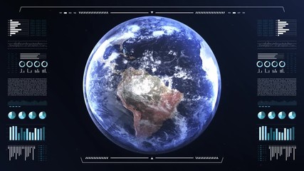 Planet Earth, view from space. 3d 4K animation of terrestrial globe. - Powered by Adobe