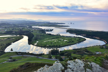 mouth of the river in a beautiful meander