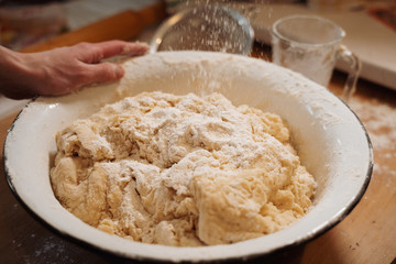 making homemade Easter baked yeast dough
