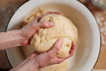 making homemade Easter baked yeast dough