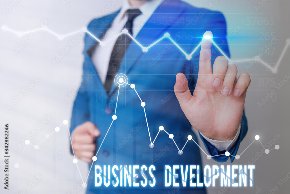 Poster word writing text business development. business photo showcasing implement growth value within and 