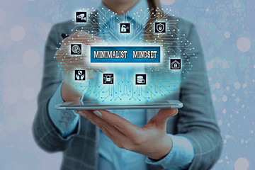 Text sign showing Minimalist Mindset. Business photo text Be more Aware what Life can Offer without...